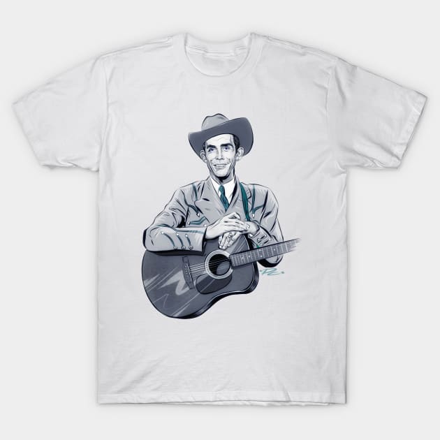 Hank Williams - An illustration by Paul Cemmick T-Shirt by PLAYDIGITAL2020